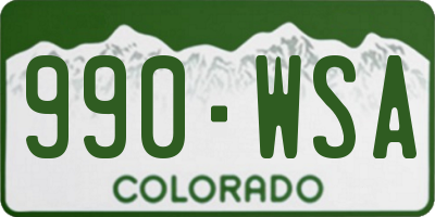 CO license plate 990WSA