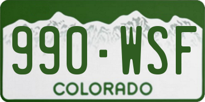 CO license plate 990WSF