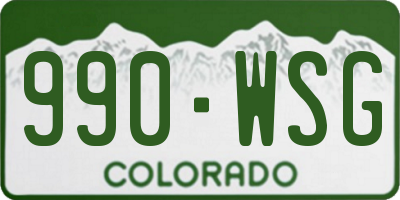 CO license plate 990WSG