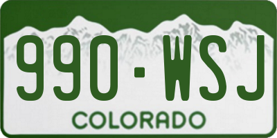 CO license plate 990WSJ