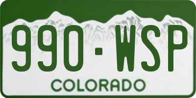 CO license plate 990WSP
