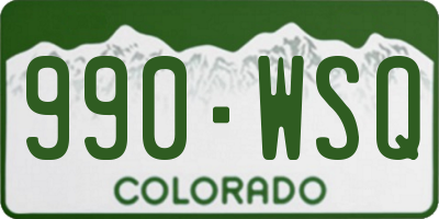 CO license plate 990WSQ