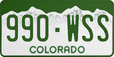 CO license plate 990WSS