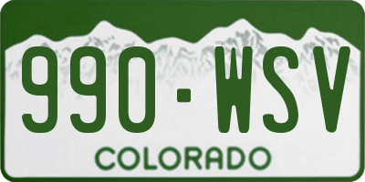 CO license plate 990WSV
