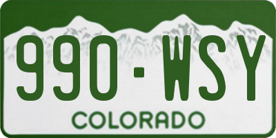 CO license plate 990WSY