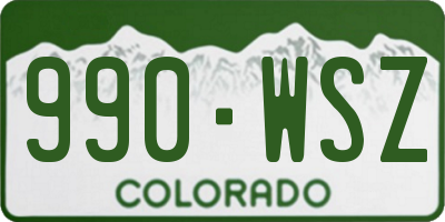 CO license plate 990WSZ
