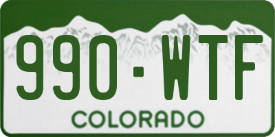 CO license plate 990WTF