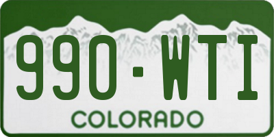 CO license plate 990WTI