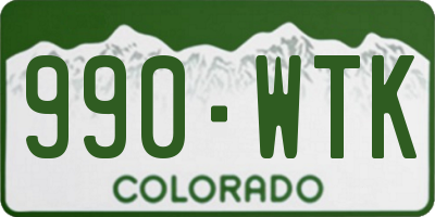 CO license plate 990WTK