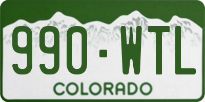 CO license plate 990WTL