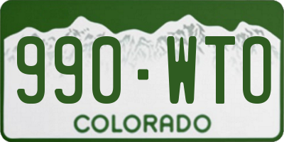 CO license plate 990WTO