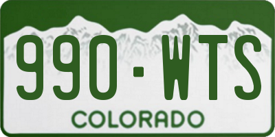 CO license plate 990WTS