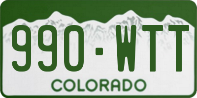 CO license plate 990WTT