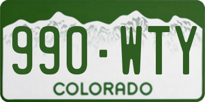 CO license plate 990WTY