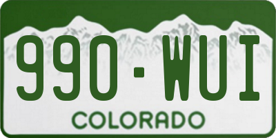 CO license plate 990WUI
