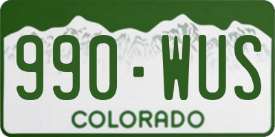 CO license plate 990WUS