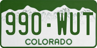 CO license plate 990WUT