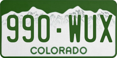 CO license plate 990WUX