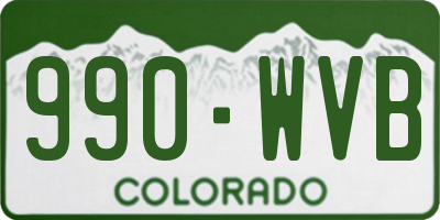 CO license plate 990WVB
