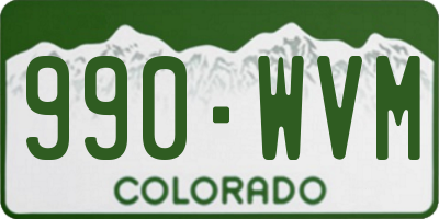 CO license plate 990WVM