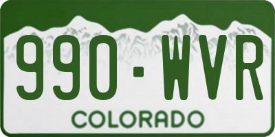 CO license plate 990WVR