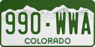 CO license plate 990WWA