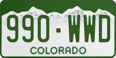 CO license plate 990WWD