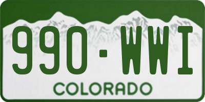 CO license plate 990WWI