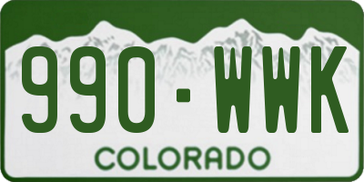 CO license plate 990WWK