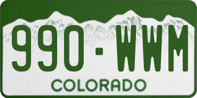 CO license plate 990WWM