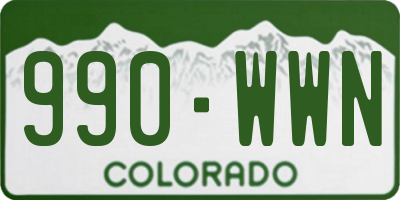 CO license plate 990WWN