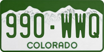 CO license plate 990WWQ