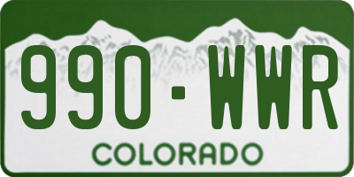 CO license plate 990WWR