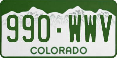 CO license plate 990WWV
