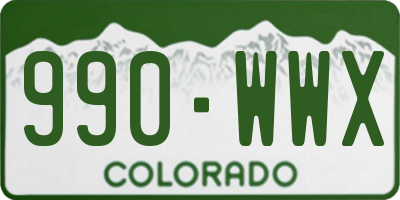 CO license plate 990WWX