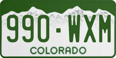 CO license plate 990WXM