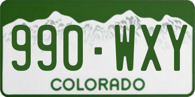 CO license plate 990WXY
