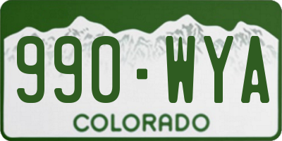 CO license plate 990WYA