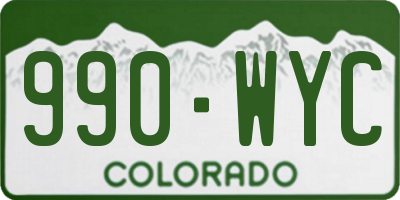 CO license plate 990WYC