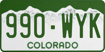 CO license plate 990WYK