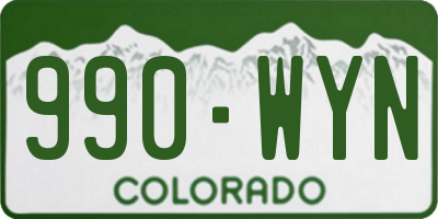 CO license plate 990WYN