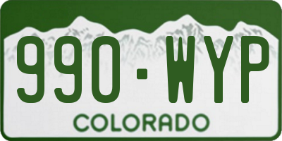CO license plate 990WYP