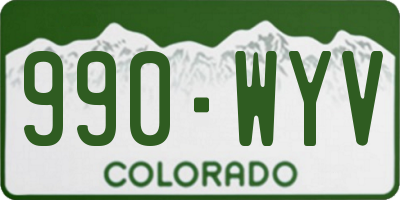CO license plate 990WYV
