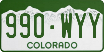 CO license plate 990WYY