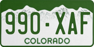 CO license plate 990XAF