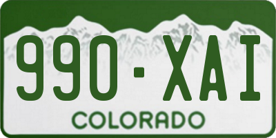 CO license plate 990XAI