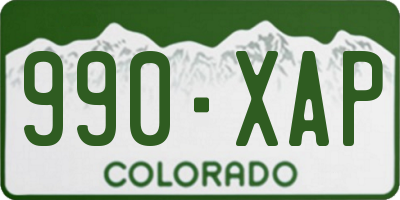 CO license plate 990XAP