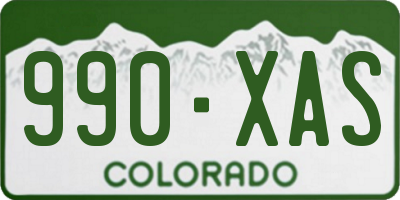 CO license plate 990XAS