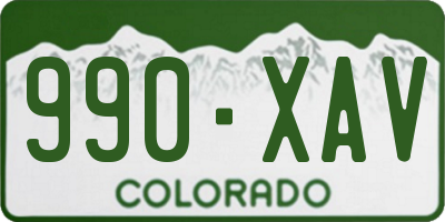 CO license plate 990XAV