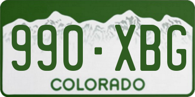 CO license plate 990XBG
